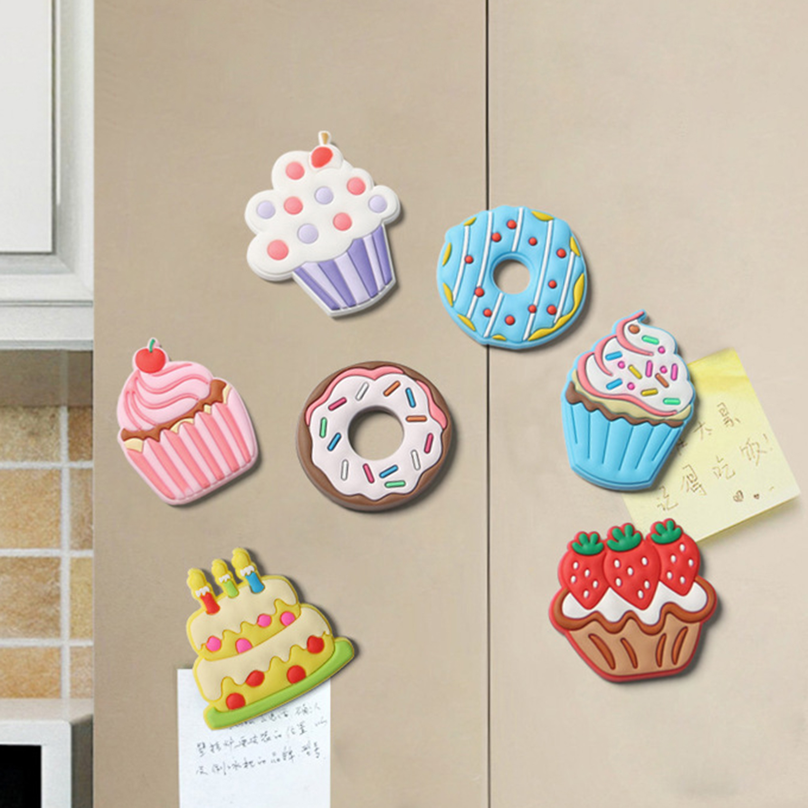 Ybeauty Cartoon Fine Workmanship Small Refrigerator Magnet Cute Cake 3D  Fridge Magnet Sticker Kitchen Decor 